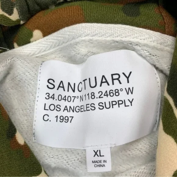 Sanctuary Men's Camo Pullover Hoodie Size XL